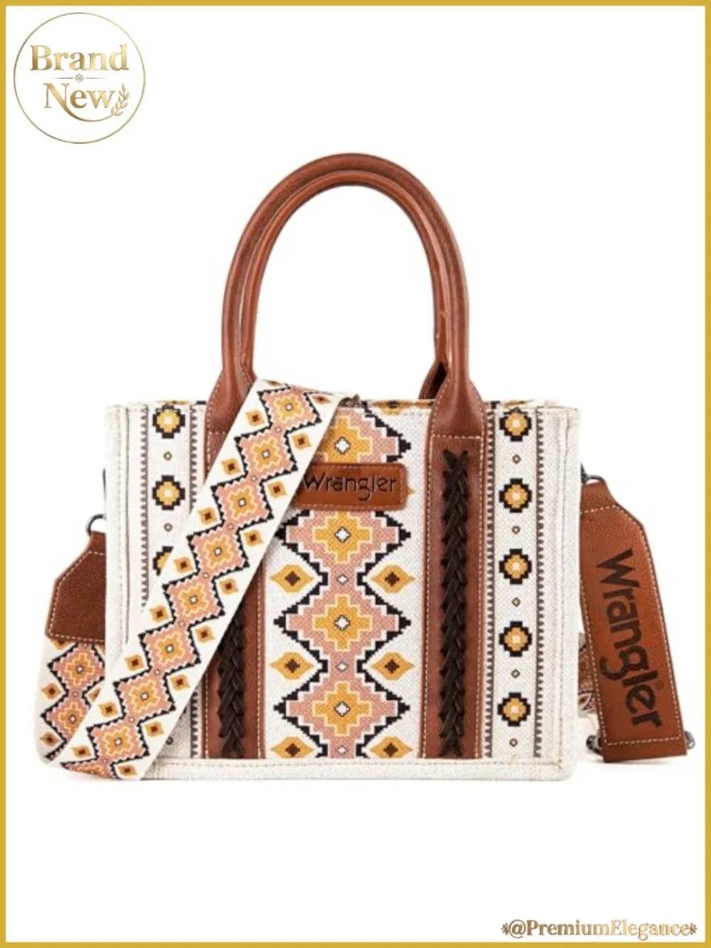 Aztec Print Canvas Womens Hobo Shoulder Bag with Guitar Strap